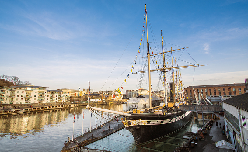 View of SS Great Britain and Bristol Harbour